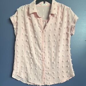 Light Pink Short Sleeve Button Down Shirt